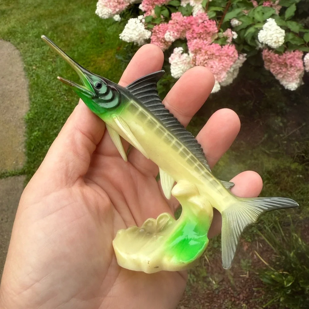 Vintage‎ 1970s Wilton Plastic Fish Swordfish Fisherman Decoration Cake Topper